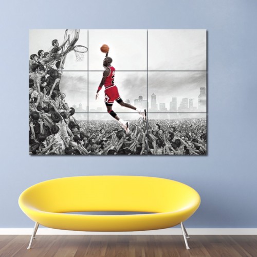 Michael Jordan Block Giant Wall Art Poster 