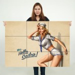 Well Hello Sailor Pin Up Wand-Kunstdruck Riesenposter 