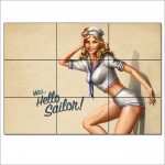 Well Hello Sailor Pin Up Wand-Kunstdruck Riesenposter 