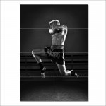 Muay Thai Boxing Flying Knee Block Giant Wall Art Poster