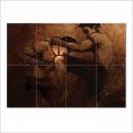 Muay Thai Boxing Straight Knee Strike Block Giant Wall Art Poster