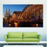 Cathedral and Hohenzollern Bridge  Wand-Kunstdruck Riesenposter