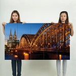 Cathedral and Hohenzollern Bridge  Wand-Kunstdruck Riesenposter