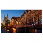 Cathedral and Hohenzollern Bridge  Wand-Kunstdruck Riesenposter