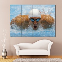 Michael Phelps swimmer Block Giant Wall Art Poster (P-0371)