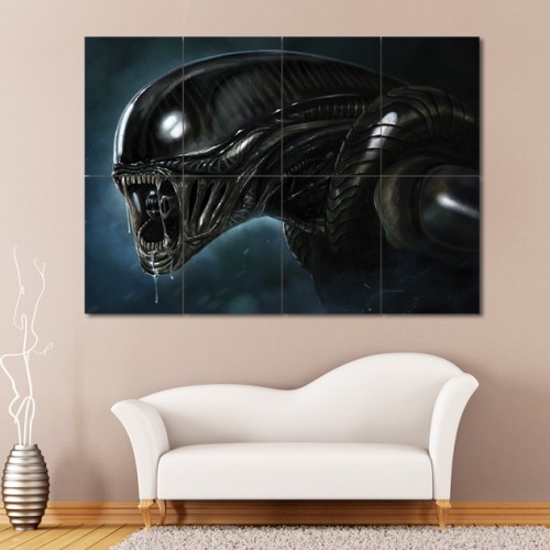 Alien H R Giger Huge Block Giant Wall Art Poster