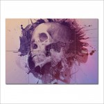 Watercolour skull Wand-Kunstdruck Riesenposter