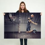 Basketball Lebron James Block Giant Wall Art Poster