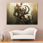 Alien Predator and Human in Battle Block Giant Wall Art Poster