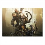 Alien Predator and Human in Battle Block Giant Wall Art Poster