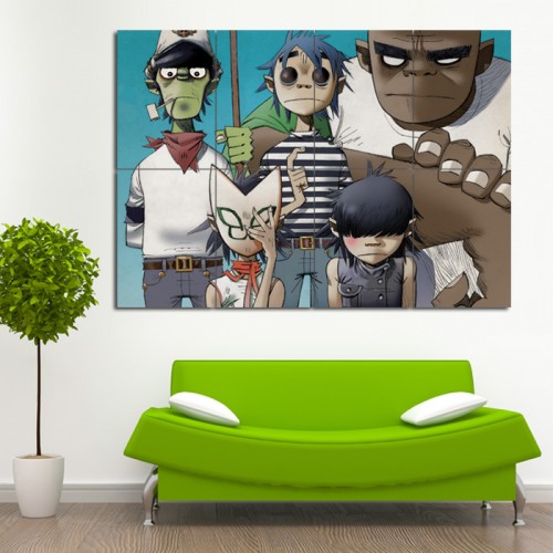 โปสเตอร์ ขนาดใหญ่  ภาพ Gorillaz กอริลลาซ 