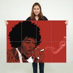 Jimi Hendrix Smoking Block Giant Wall Art Poster