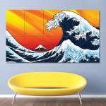 Japanese Style Waves Wand-Kunstdruck Riesenposter 