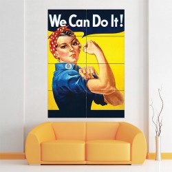 We Can Do It ! - Rosie the Riveter Block Giant Wall Art Poster (P-0584)