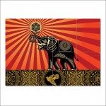 Obey Elephants Shepard Fairey Wand-Kunstdruck Riesenposter