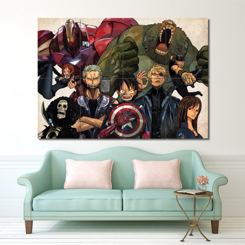 One Piece The Avengers Block Giant Wall Art Poster