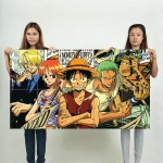 One Piece Manga Anime Version 3 Block Giant Wall Art Poster 