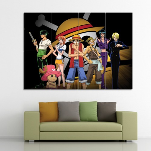 One Piece Manga Anime Version 5 Block Giant Wall Art Poster