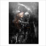 Batman Kissing Catwoman Wand-Kunstdruck Riesenposter