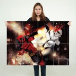 Deadpool vs Star Wars Stromtrooper Block Giant Wall Art Poster 