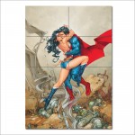 Superman Kissing Wonder Woman Block Giant Wall Art Poster