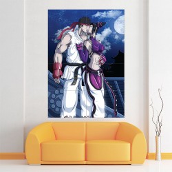 โปสเตอร์ ขนาดใหญ่ Street Fighter Ryu and Chun Li Kiss  สตรีทไฟเตอร์ (P-0845)