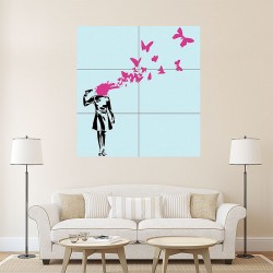 Butterfly Suicide Banksy Block Giant Wall Art Poster (P-0947)