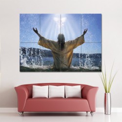 Baptism Jesus Religion God Block Giant Wall Art Poster (P-0989)