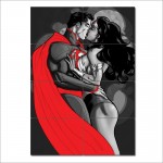 โปสเตอร์ ขนาดใหญ่ การ์ตูน  Superman  Wonder Woman  Kiss  