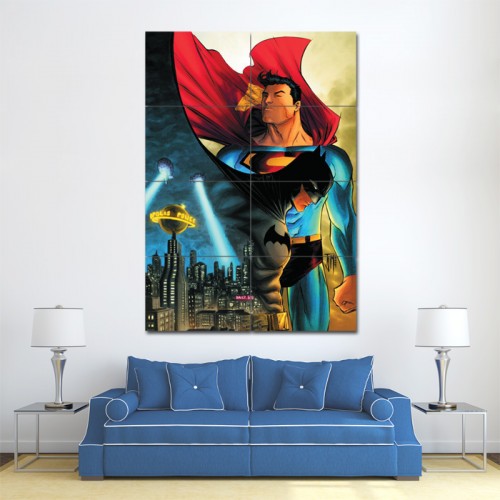 Superman Batman Comic Wand-Kunstdruck Riesenposter