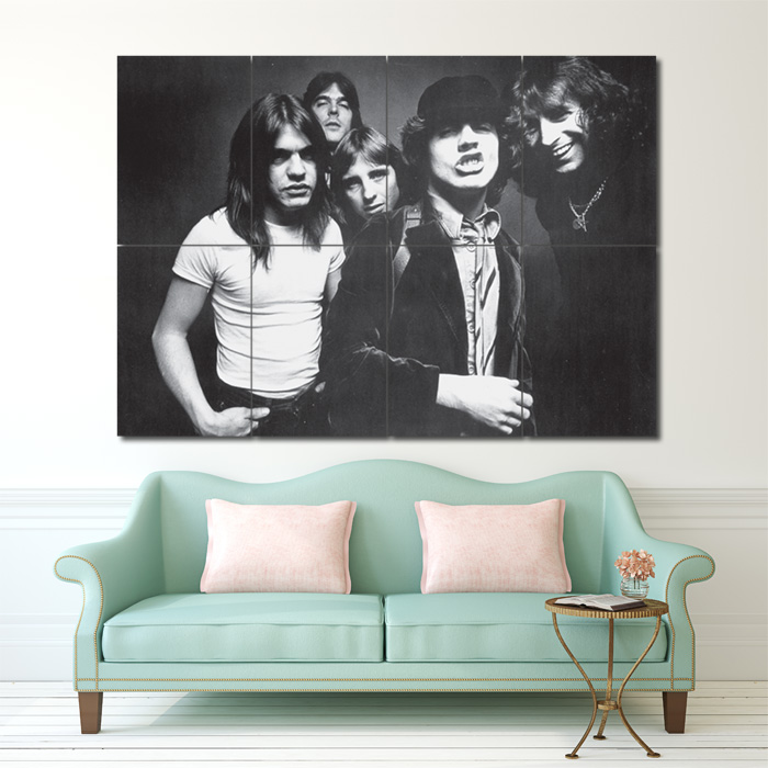 Ac dc Rock Music Band Block Giant Wall Art Poster