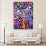 Psychedelic Mushroom Trippy Block Giant Wall Art Poster 