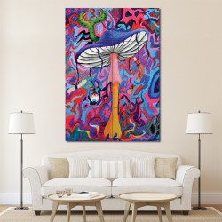 Psychedelic Mushroom Block Giant Wall Art Poster (P-1036)