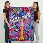 Psychedelic Mushroom Trippy Block Giant Wall Art Poster 