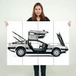 Back to the Future DeLorean DMC-12  Block Giant Wall  Poster 