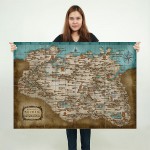 The Elder Scrolls Skyrim Map Wand-Kunstdruck Riesenposter 