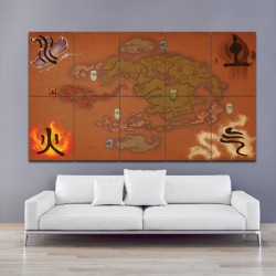 Avatar The Last Airbender Map Block Giant Wall Art Poster (P-1099)