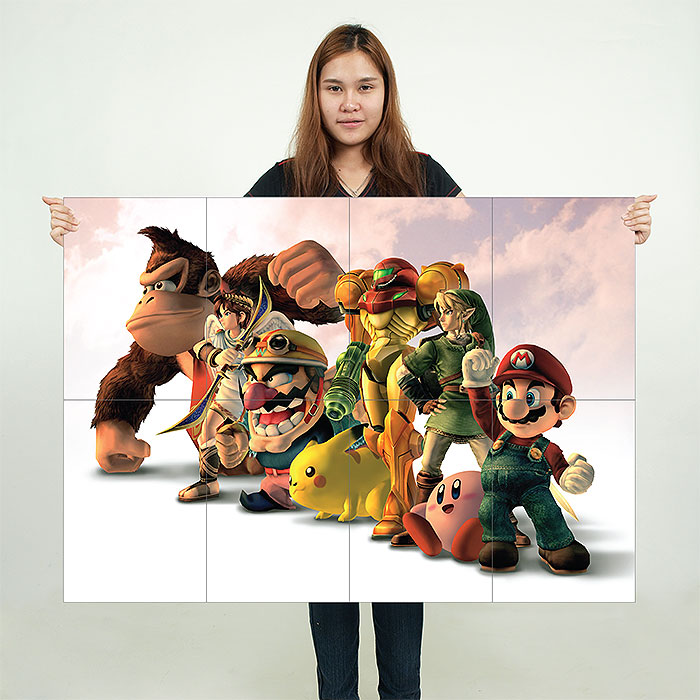 Super Mario Super Smash Bros Watercolor Painting Art Poster Print