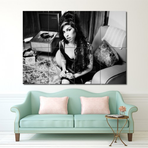 Amy Winehouse Black and White Block Giant Wall Art Poster 