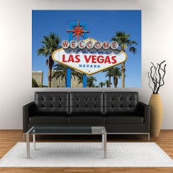 Welcome to Fabulous Las Vegas sign Block Giant Wall Art Poster (P-1251)