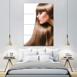 Braun Glänzende Langhaarfrisuren Friseursalon Kunstdruck Riesenposter (P-1322)