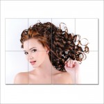 Women Curly Haircut Block Giant Wall Art Poster