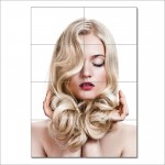 Long gewellte Harre Frisur  Friseursalon Riesenposter