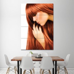 Long Straight Red Hairstyle Barber Haircuts Block Giant Wall Art Poster (P-1338)