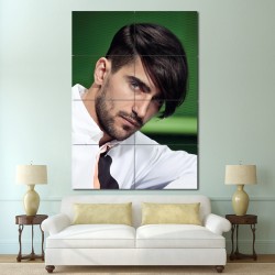 Men Medium Length hairstyles  Barber Haircuts Block Giant Wall Art Poster (P-1342)