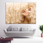 Blonde Long Curls Barber Haircuts Block Giant Wall Art Poster