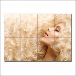 Blonde Long Curls Barber Haircuts Block Giant Wall Art Poster