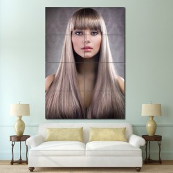 Sleek Straight hair with front bangs Barber Haircuts Block Giant Poster (P-1365)