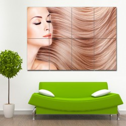 Long Straight Hair Barber Haircuts Block Giant Wall Art Poster (P-1368)