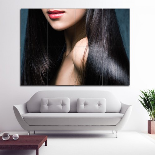 women hair Barber Haircuts Block Giant Wall Art Poster